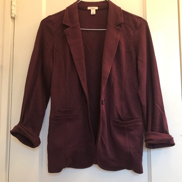 Caslon Jackets & Blazers - Caslon Maroon Knit Button Blazer, size Medium